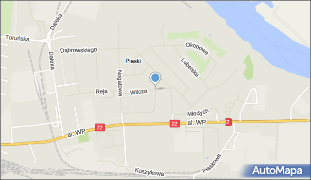 Malbork, Wilcza, mapa Malborka