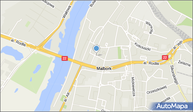 Malbork, Witosa Wincentego, mapa Malborka