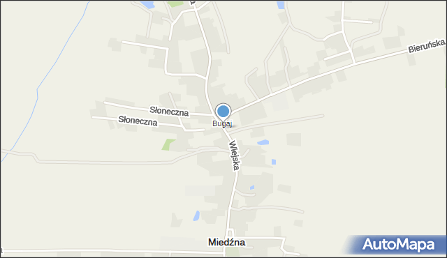 Miedźna, Wiejska, mapa Miedźna