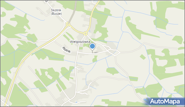 Mokrzyska, Wielgoszówka, mapa Mokrzyska