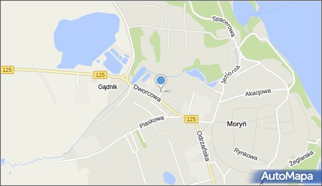 Moryń, Wierzbowa, mapa Moryń