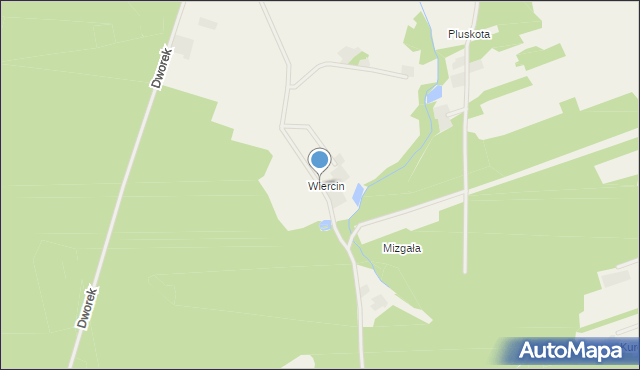 Niedoń, Wiercin, mapa Niedoń