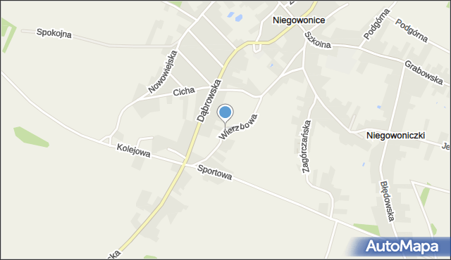 Niegowonice, Wierzbowa, mapa Niegowonice