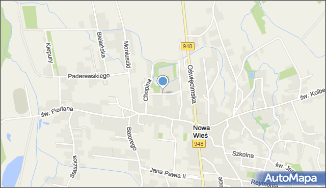 Nowa Wieś gmina Kęty, Wieniawskiego Henryka, mapa Nowa Wieś gmina Kęty