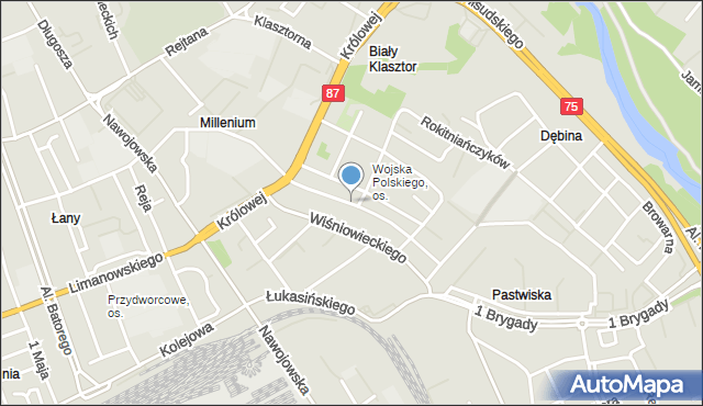 Nowy Sącz, Wieniawskiego Henryka, mapa Nowego Sącza