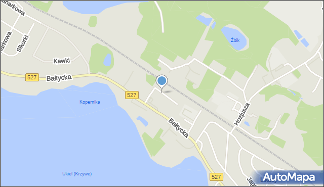 Olsztyn, Wioślarska, mapa Olsztyna