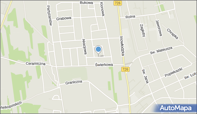 Opoczno, Wierzbowa, mapa Opoczno