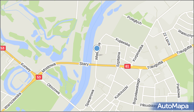 Ostrołęka, Wioślarska, mapa Ostrołęka