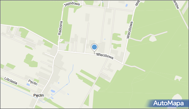 Pęclin, Wierzbowa, mapa Pęclin