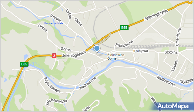 Piechowice powiat karkonoski, Wiejska, mapa Piechowice powiat karkonoski