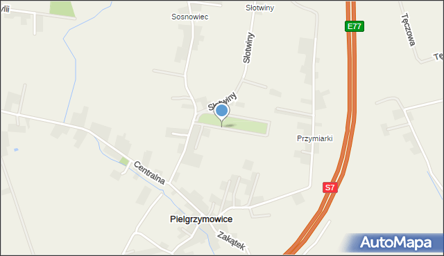 Pielgrzymowice gmina Michałowice, Wierzbowa, mapa Pielgrzymowice gmina Michałowice