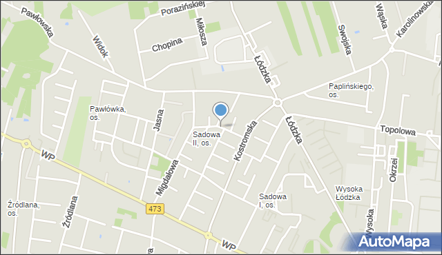 Piotrków Trybunalski, Wiklinowa, mapa Piotrków Trybunalski