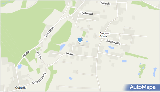 Pręgowo gmina Kolbudy, Wichrowe Wzgórze, mapa Pręgowo gmina Kolbudy