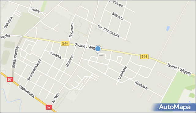 Przasnysz, Witkiewicza Stanisława Ignacego, mapa Przasnysz