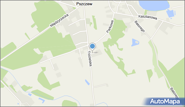 Pszczew, Wierzbowa, mapa Pszczew