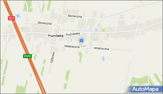 Puznówka, Wiatraczna, mapa Puznówka