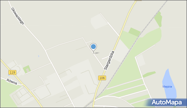 Pyrzyce, Wiosenna, mapa Pyrzyce