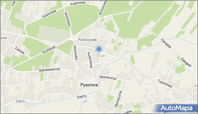 Pysznica, Wiejska, mapa Pysznica