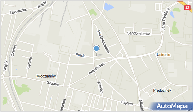 Radom, Wierzbowa, mapa Radomia