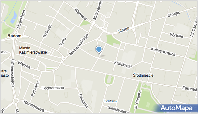 Radom, Witolda, mapa Radomia