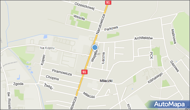 Radomsko, Wiejska, mapa Radomsko