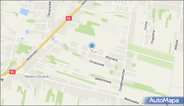 Rędziny powiat częstochowski, Wiznera Stanisława, kpt., mapa Rędziny powiat częstochowski