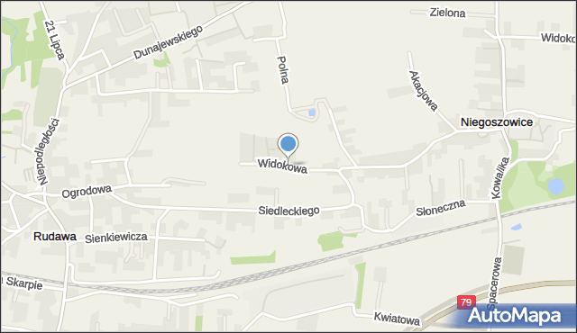 Rudawa gmina Zabierzów, Widokowa, mapa Rudawa gmina Zabierzów