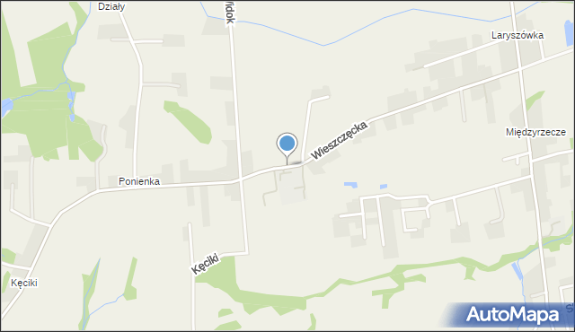 Rudzica gmina Jasienica, Wieszczęcka, mapa Rudzica gmina Jasienica