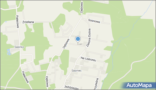 Sasino, Wierzbowa, mapa Sasino