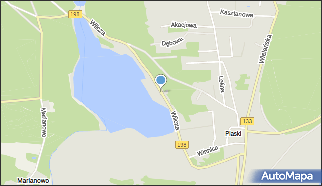 Sieraków powiat międzychodzki, Wilcza, mapa Sieraków powiat międzychodzki