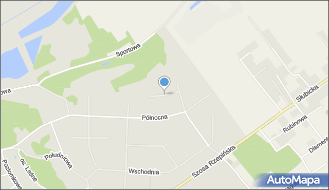 Słubice, Widokowa, mapa Słubice
