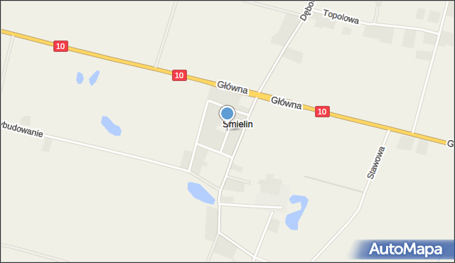 Śmielin, Wierzbowa, mapa Śmielin