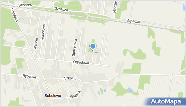 Sobolewo gmina Grabówka, Winogronowa, mapa Sobolewo gmina Grabówka