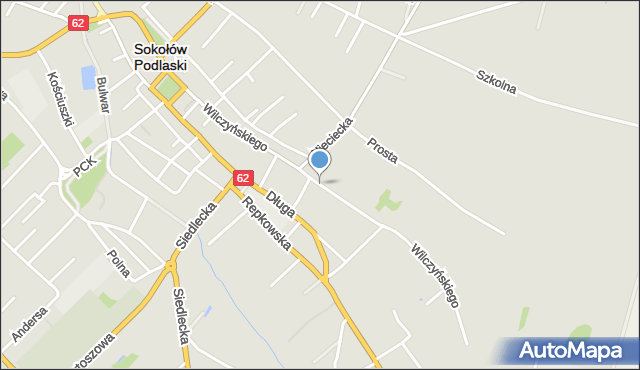 Sokołów Podlaski, Wilczyńskiego, mapa Sokołów Podlaski