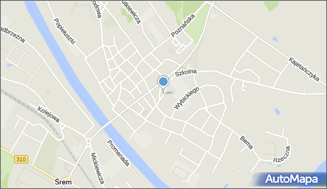 Śrem, Wielka Rzeźnicka, mapa Śrem