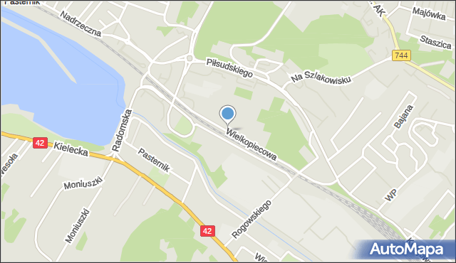 Starachowice, Wielkopiecowa, mapa Starachowic