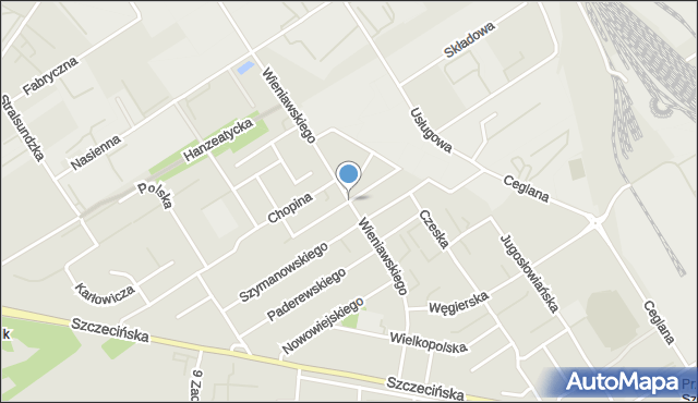 Stargard, Wieniawskiego Henryka, mapa Stargard