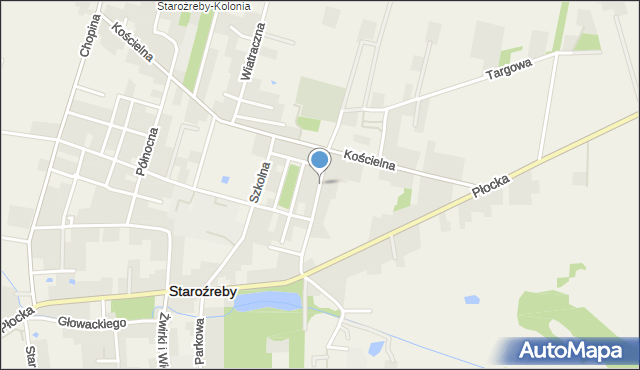 Staroźreby, Wieczorka, mapa Staroźreby