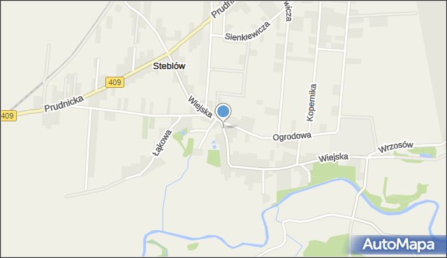 Steblów gmina Krapkowice, Wiejska, mapa Steblów gmina Krapkowice