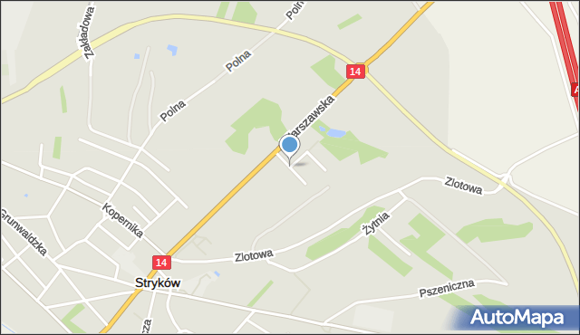 Stryków powiat zgierski, Witosa Wincentego, mapa Stryków powiat zgierski