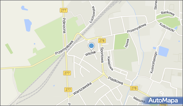 Sulechów powiat zielonogórski, Witosa Wincentego, mapa Sulechów powiat zielonogórski
