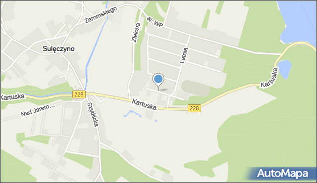 Sulęczyno, Wiosenna, mapa Sulęczyno