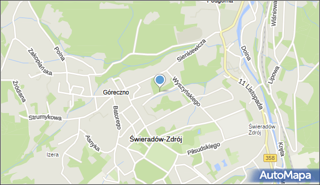 Świeradów-Zdrój, Widokowa, mapa Świeradów-Zdrój