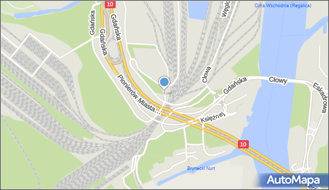 Szczecin, Wiadukt Czajkowskiego, mapa Szczecina