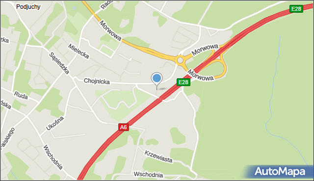 Szczecin, Wieluńska, mapa Szczecina