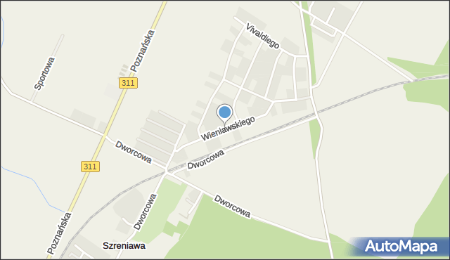 Szreniawa gmina Komorniki, Wieniawskiego Henryka, mapa Szreniawa gmina Komorniki