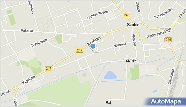 Szubin, Winnica, mapa Szubin