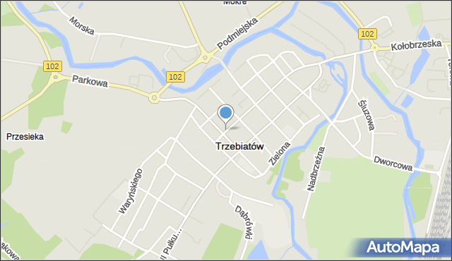 Trzebiatów powiat gryficki, Witosa Wincentego, mapa Trzebiatów powiat gryficki