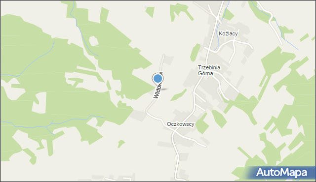 Trzebinia gmina Świnna, Widokowa, mapa Trzebinia gmina Świnna