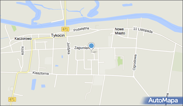 Tykocin, Wiesiołowskiego, mapa Tykocin